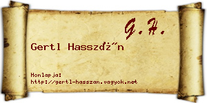Gertl Hasszán névjegykártya